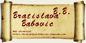 Bratislava Babović vizit kartica